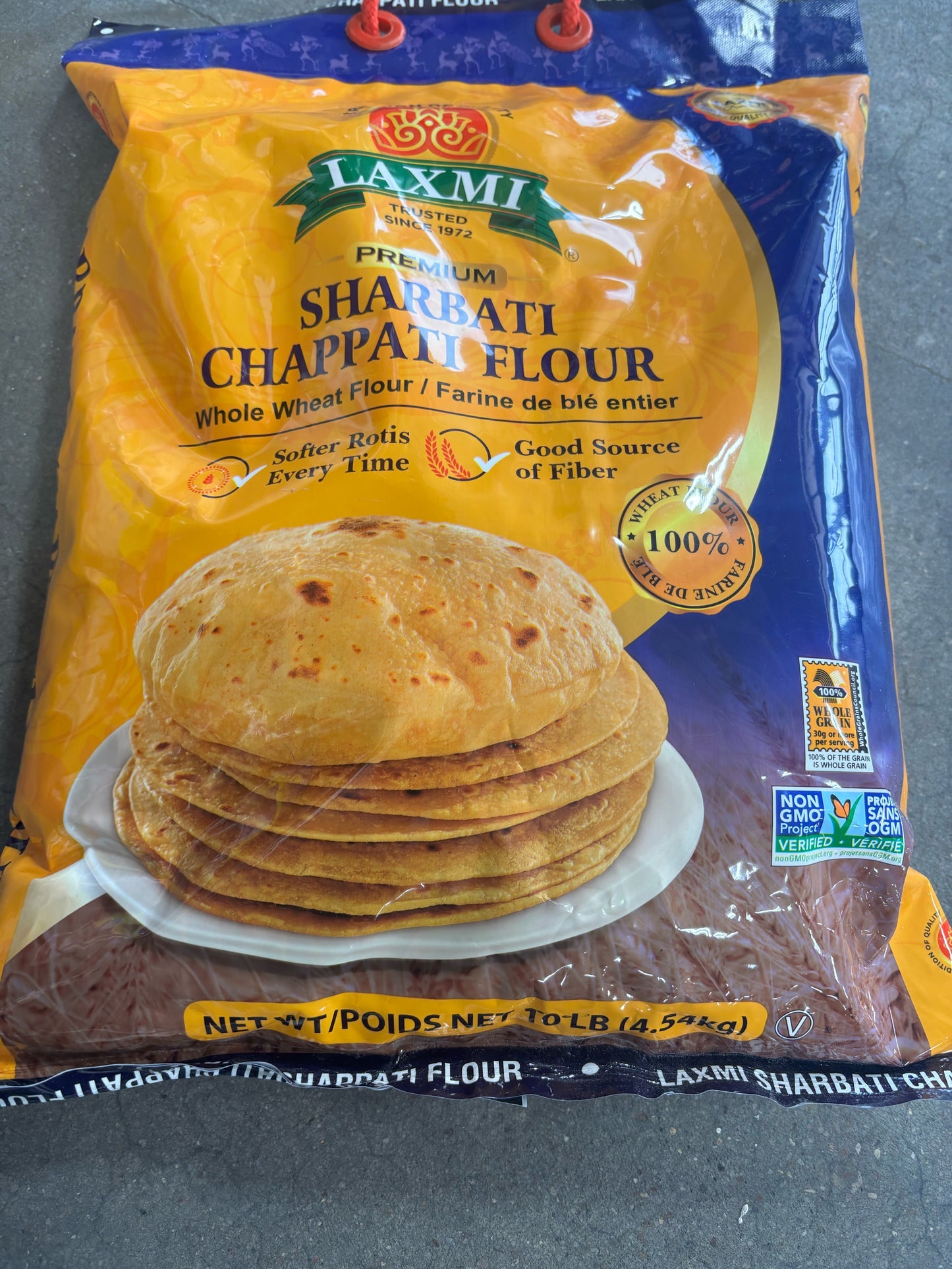 Laxmi Premium Sharbati Chappati Flour – 20 lbs | 100% Whole Wheat Atta