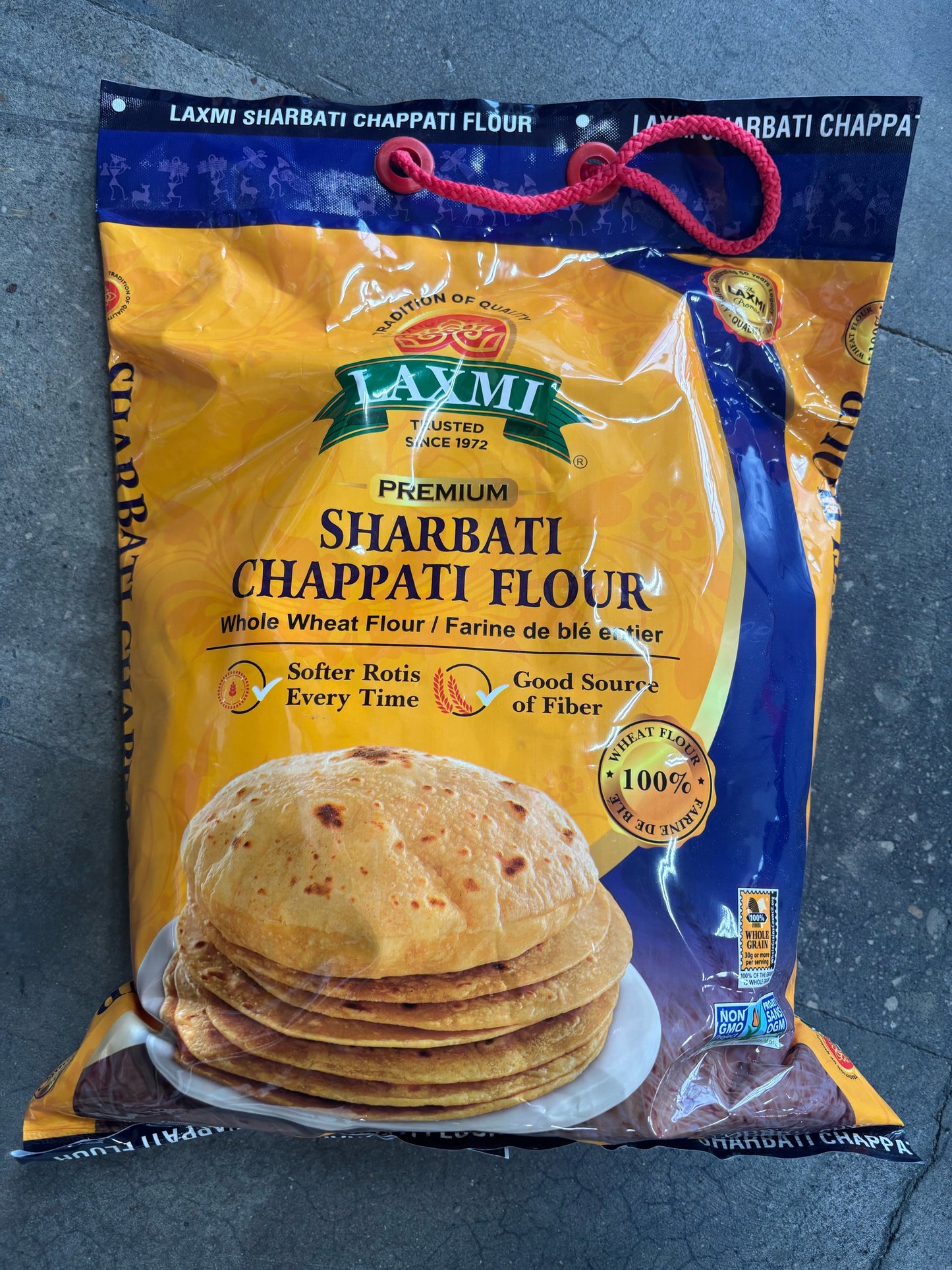 Laxmi Premium Sharbati Chappati Flour – 10 lbs | 100% Whole Wheat Atta