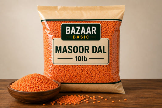 Bazaar Basic Split Red (Masoor) Lentils - 8 lb Bulk Bag, Wholesale Pack