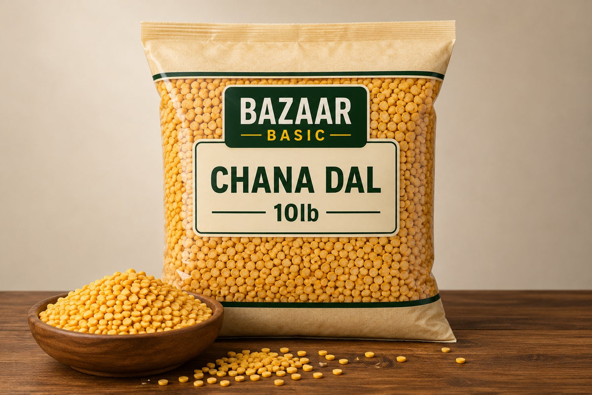 Bazaar Basic Chana Dal (Split Chickpeas) - 10 lb Bulk Bag, Wholesale Pack