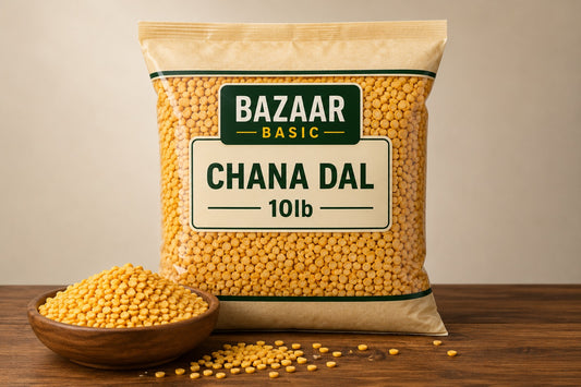Bazaar Basic Chana Dal (Split Chickpeas) - 10 lb Bulk Bag, Wholesale Pack