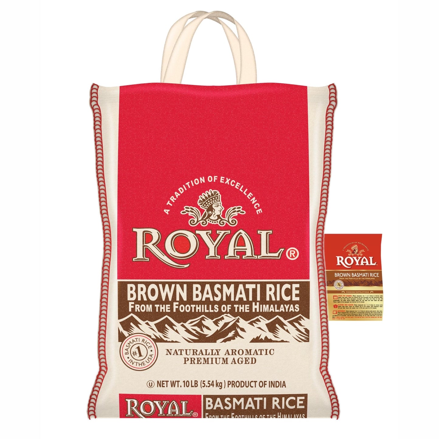 Royal Brown Basmati Rice 10 lb – Premium Whole Grain Long Grain Aromatic Rice