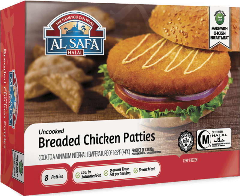 Al-Safa Breaded Chicken Patties 8ct