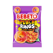 Bebeto Peach Rings Gummy Candy 80g