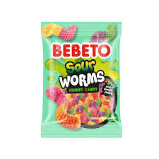 Bebeto Sour Worms Gummy Candy 80g