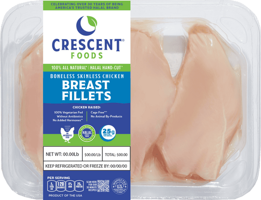 Crescent Halal Boneless Skinless Chicken Breast – 40lb