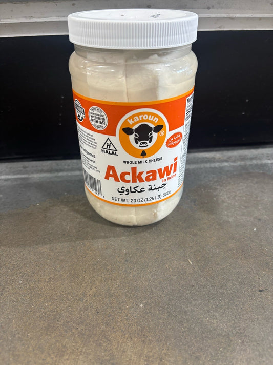 Karoun Ackawi Cheese in Brine 566g (20 oz) – Halal Whole Milk Middle Eastern White Cheese