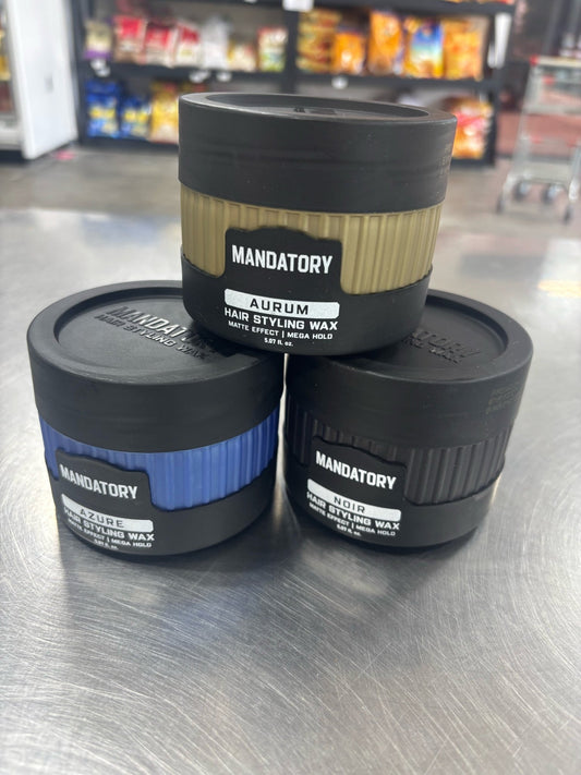 Mandatory Hair Styling Wax – Noir Matte Finish & Azure Mega Hold Men’s Wax