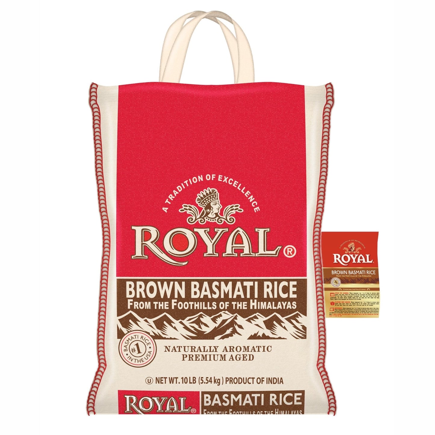 Royal Brown Basmati Rice 10 lb – Premium Whole Grain Long Grain Aromatic Rice