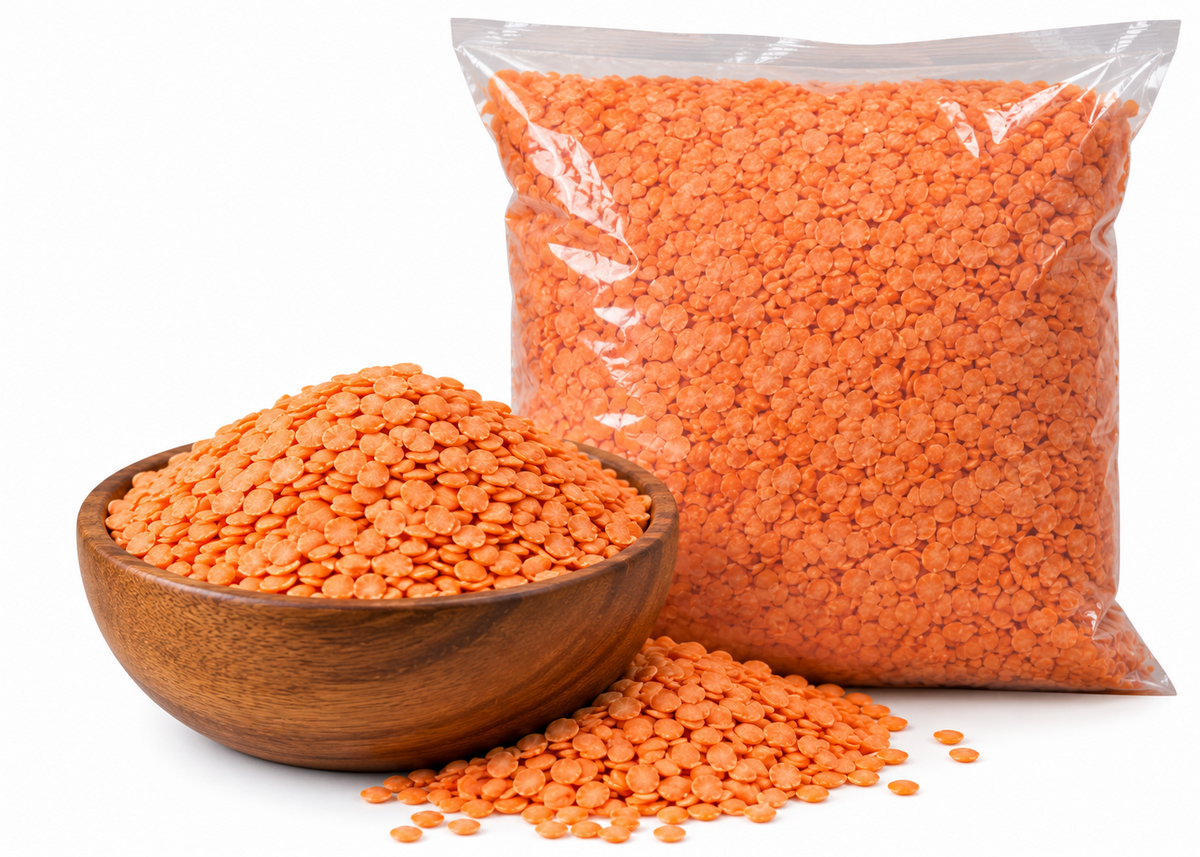 Bazaar Basic Split Red (Masoor) Lentils - 8 lb Bulk Bag, Wholesale Pack
