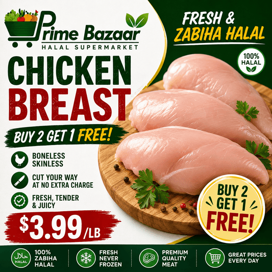 Zabiha Halal Chicken Breast – Buy 2 Get 1 Free