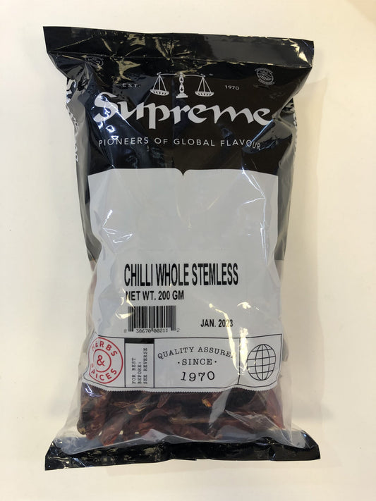 Supreme Chilli Whole Stemless 200g