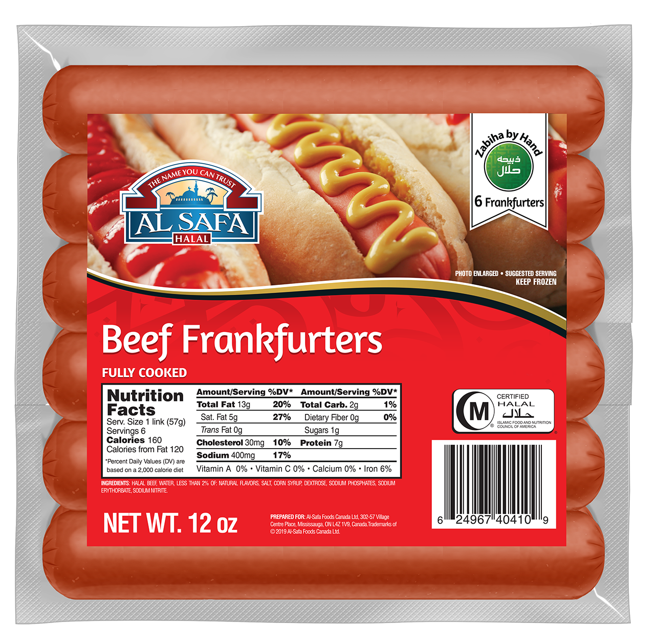 Al-Safa Beef Frankfurters 6pc